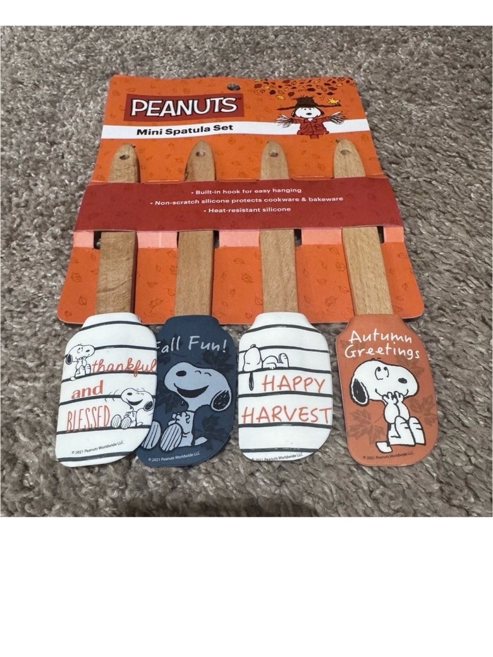 Peanuts Mini Spatula Set - Orange, White, Blue, Brown